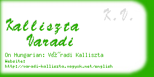 kalliszta varadi business card